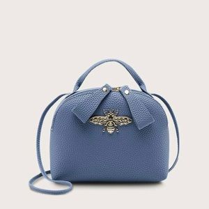 Blue bee satchel bag